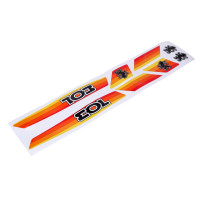 Sada 8 oranžových samolepek pro Peugeot 103