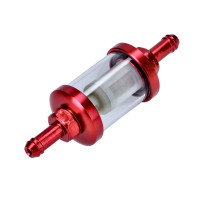 Palivový,benzínový rozebiratelný filtr 7 mm červený