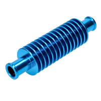 Průtokový chladič / mini chladič, hliníkový, modrý, kulatý (133 mm), průměr 17mm