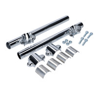 Chromovaná řídítka s objímkou 28–30 mm – univerzální (café racer)