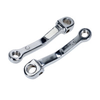 Chromované zahnuté kliky pedálů šlapek 130 mm pro Peugeot 103, MBK 51 a Motobécane