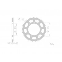 Rozeta 62 zubů 420 pro Derbi, Aprilia, MH, Rieju, Malaguti, Yamaha