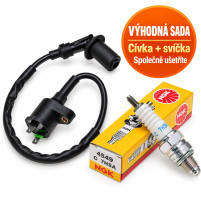 Sada zapalovací cívky se svíčkou pro skútry s motorem GY6, 139QMB/QMA 50/70/125ccm