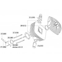 Píst Polini series 6000 80cc 48mm (A) pro Fantic Motor Regolarita 50, Minarelli P4-P6