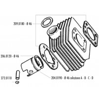 Píst Polini 70cc 46mm (B) pro MBK AV-10, AV-51, 92GT, M16