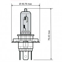 Žárovka modrá H4 12V 60/55W