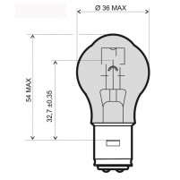 Žárovka bílá 12V-35/35W S2 BA20D homologovaná