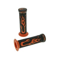 handlebar rubber grip set Flame black, orange