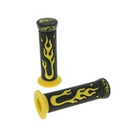 handlebar rubber grip set Flame black, yellow