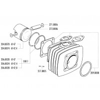 Píst Polini sport 70cc 47mm pro Fantic Motor Issimo 50, Minarelli V1