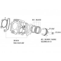 Píst Polini 87cc 52mm (D) pro Honda XR 50, Polini XP4T 50