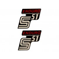 Samolepka S51-enduro černo-červená 2 kusy pro Simson S51 / S51 Enduro [M531, M541, M542]