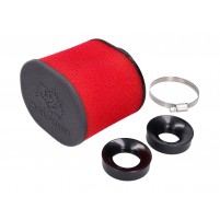 Vzduchový filtr Malossi Red Filter E15 oválný 60 mm rovný se závitem, červeno-černý