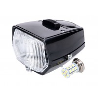 Přední světlo černé LED s vypínačem pro moped Puch Maxi