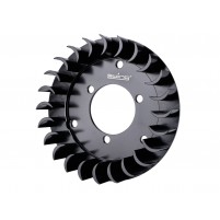 Ventilátor hliníkový CNC Swiing černý pro Sachs 50/2, 50/3, HPI, Bosch, zapalování Ducati